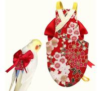 Trajes de vuelo y pañales para pájaros, trajes de vuelo para loros para periquitos monje, cacatúas, ropa cómoda para loros (amarillo, XL) (rojo a, XL)