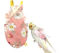 Trajes de vuelo y pañales para pájaros, trajes de vuelo para loros para periquitos monje, cacatúas, ropa cómoda para loros (amarillo, XL) (rosa a, grande)