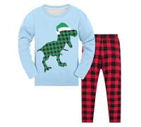 Trajes Halloween Pijamas navideños para niños y niñas pequeños, Ropa de Fiesta para niños pequeños, Conjuntos de Ropa de Dormir de 2 Piezas de Manga Larga Trajes De Fotografía (Light Blue, 8-9 Years)