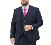 Trajes para Hombre, Tallas Grandes Suelta Blazer Esmoquin De Boda Un Solo Pecho Dos Botones Informal De Negocios Anfitrión De Banquetes Chaqueta Formal Ropa para Hombres Gordos,50, Navy Blue