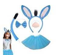 Trajes para para, traje de cosplay animal - Tails de animales para ellos,Juego de cola de nariz con corbata para Halloween Masquerade Furry Headgear