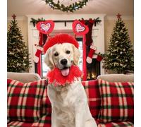 Trajes para Perros De San Valentín: Festivas, Collares, Cintas, Ropa Navideña para Perros, Disfraz para Perro Pequeños, Medianos Y Grandes | Ropa Linda con Estampado De Corazones Accesorios