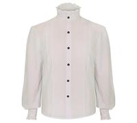 Trajes vintage para hombre 1 pieza Abrigo Steampunk de Cosplay Punk Esmoquin Disfraz Hombre Adulto Lengüeta Cara o Gabardina(Only White Shirt,XL)