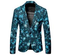 Trajes Y Blazers-Chaqueta Navidad-Traje De Hombre con Estampado NavideñO Moderno para Negocios Y Comercio Exterior, Chaqueta Holgada Y CóModa De Moda