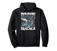 Tralalero-Tralala Italian-Brainrot Él ama y obedece a Dios Sudadera con Capucha, Unisex para Adultos, Negro, XL