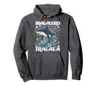 Tralalero-Tralala Italian-Brainrot Él ama y obedece a Dios Sudadera con Capucha, Unisex para Adultos, Jaspeado Oscuro, M