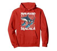 Tralalero-Tralala Italian-Brainrot Él ama y obedece a Dios Sudadera con Capucha, Unisex para Adultos, Rojo, L