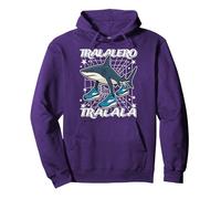 Tralalero-Tralala Italian-Brainrot Él ama y obedece a Dios Sudadera con Capucha, Unisex para Adultos, Morado, XL