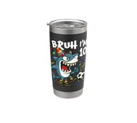 Tralalero Tralala Italian Brainrot Soccer 10th Birthday Vaso térmico de acero inoxidable de doble pared