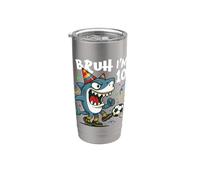 Tralalero Tralala Italian Brainrot Soccer 10th Birthday Vaso térmico de acero inoxidable de doble pared