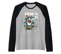 Tralalero Tralala Italian Brainrot Soccer 11th Birthday Camiseta Manga Raglan