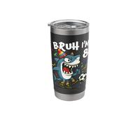 Tralalero Tralala Italian Brainrot Soccer 8th Birthday Vaso térmico de acero inoxidable de doble pared