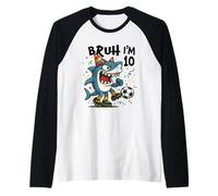 Tralalero Tralala Italian Brainrot Soccer 9th Birthday Camiseta Manga Raglan