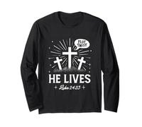 Trama Twist Él Vive Lucas 24 23 Cruzar el día de Pascua Cristiano Manga Larga