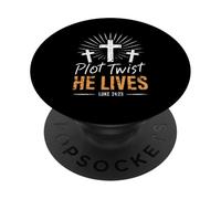 Trama Twist Él Vive Lucas 24 23 Cruzar el día de Pascua Cristiano PopSockets PopGrip Adhesivo