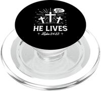 Trama Twist Él Vive Lucas 24 23 Cruzar el día de Pascua Cristiano PopSockets PopGrip para MagSafe