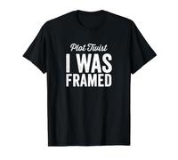 Trama Twist I Was Framed It Wasn't Me Funny Diciendo Camiseta gráfica económica, Hombre, Negro, M