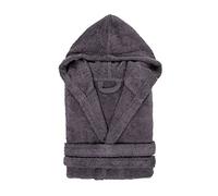 TRAMAS+ Albornoz de Baño Unisex 100% Algodón 450 GR con Capucha Dos Bolsillos y Cinturón Ajustable Alta Absorción Secado Rápido Certificado OEKO TEX - S, Gris Marengo