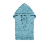 TRAMAS+ Albornoz de Baño Unisex 100% Algodón 450 GR con Capucha Dos Bolsillos y Cinturón Ajustable Alta Absorción Secado Rápido Certificado OEKO TEX - XL, Agua Marina