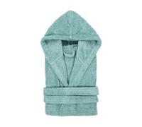 TRAMAS+ Albornoz de Baño Unisex 100% Algodón 450 GR con Capucha Dos Bolsillos y Cinturón Ajustable Alta Absorción Secado Rápido Certificado OEKO TEX - M, Verde Tiffany
