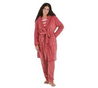 TRAMAS+ Bata Mujer Invierno, Bata de Coral para Mujer, Bata de Casa para Mujer, Bata de Invierno - L, Fresa