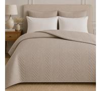 TRAMAS+ Colcha Bouti Lisa para Cama, Cubrecamas Ligero de Primavera y Verano, Modelo Hungría - Cama de 135-150 (180x270) - Topo
