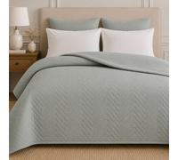 TRAMAS+ Colcha Bouti Lisa para Cama, Cubrecamas Ligero de Primavera y Verano, Modelo Hungría - Cama de 180 (280x270) - Verde Keike