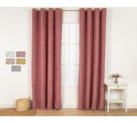 TRAMAS+ Cortinas Opacas de Ante, 1 Pieza de 140x300cm, Cortinas termicas aislantes, Cortinas con Ojales, Cortinas para salón, Dormitorio y Sala de Estar - Caldera
