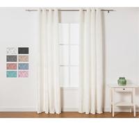 TRAMAS+ Cortina Opaca de Terciopelo, 140x260cm, Térmica Aislante Con Ojales Para Salón, Dormitorio y Sala de Estar - Blanco