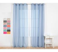 TRAMAS+ Cortinas Visillo Semitransparente para Salón y Dormitorio con Ojales, 140x260cm, 1 Pieza, Dormitorio, Infantil, Juvenil y Adulto y Comedor - Molly Indigo