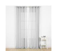 TRAMAS+ Cortinas Visillo Semitransparente para Salón y Dormitorio con Ojales, 140x260cm, 1 Pieza, Dormitorio, Infantil, Juvenil y Adulto y Comedor - Molly Gris Perla