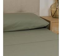 TRAMAS+ Juego de sábanas de una Plaza y Media de 140 x 200 cm, 100% algodón, Juego de Cama, sábanas y 2 Fundas de Almohada, Certificado Standard 100 by Oeko-Tex, Verde Salvia