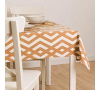 TRAMAS+ Mantel Mesa Rectangular Antimanchas 140x140cm - Mantel para Comedor - Mantel Rectangular para Exterior - NELA Ocre