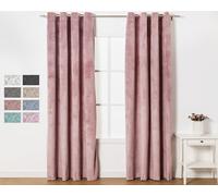 TRAMAS+ Pack 2 Cortinas Terciopelo Opacas Aislante Térmico, Protección Solar y Anti Luz, para Ventana Salón Habitación y Dormitorio - (Rosa Palo)