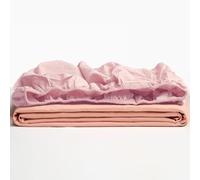 TRAMAS+ Sábana Bajera Ajustable, 180x200 cm 100% algodón,Extra Suave - Cama 180, Rosa