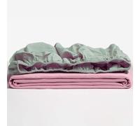 TRAMAS+ Sábana Bajera Ajustable, 180x200 cm 100% algodón,Extra Suave - Cama 180, Verde Seco