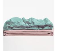 TRAMAS+ Sábana Bajera Ajustable, 200x200 cm, 100% algodón,Extra Suave - Cama 200, Agua Marina