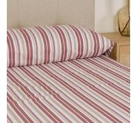 TRAMAS+ Sabanas 105x190 / 200cm 100% algodón Suave, Juego de sábanas 3 Piezas, Sabana Bajera Ajustable, Encimera, 2 Fundas de Almohada 125x45cm, Certificado Oeko Tex - Cama 105, Raya Calendula Rosa