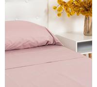 TRAMAS+ Sabanas 150x190 / 200cm 100% algodón, Suave y Traspirable, Juego de sábanas 4 Piezas, Sabana Bajera Ajustable, Encimera, 2 Fundas de Almohada 90x45cm, Certificado Oeko Tex- (Cama 150, Malva)