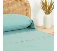 TRAMAS+ Sábana Bajera Individual 90 x 200, 100% algodón, Ropa de Cama, sábana y 1 Funda de Almohada, Standard 100 by Oeko-Tex - Green Tiffany