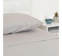 TRAMAS+ Single Sheet Set 90x200, 100% algodón, Ropa de Cama, sábana y 1 Funda de Almohada, Standard 100 by Oeko-Tex - Grey