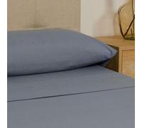 TRAMAS+ Sabanas 90x190 / 200cm 100% algodón, Suave y Traspirable, Juego de sábanas 3 Piezas, Sabana Bajera Ajustable, Encimera, 1 Fundas de Almohada 110x45cm, Certificado Oeko Tex- (Cama 90, Indigo)