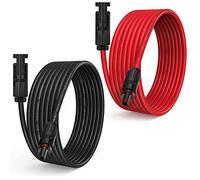 TRAMILY 5M/16.4 10AWG Cable de extensión solar con conector hembra y macho Adaptador de cable de cableado de panel solar (16FT rojo + 16FT negro)