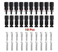 TRAMILY Conector solar, conectores de cable solar macho/hembra, anillos de doble sello para un mejor efecto impermeable (10 pares)