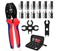 TRAMILY Juego de herramientas de crimpado solar para conector de cable para cable fotovoltaico de 2,5/4,0/6,0 mm², conector macho hembra de 6 piezas,1 par de herramientas de llave