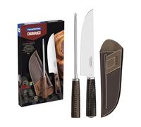 Tramontina Churrasco 21199-995 - Cuchillo (33,5 cm, 12 cm, Acero Inoxidable, 420 Stainless, Madera, Castaño)