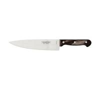 Tramontina Cuchillo Chef de Acero Inoxidable y Mango de Madera Tratada Polywood Castaño 20 cm
