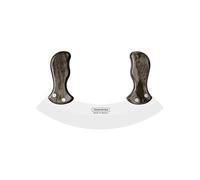 Tramontina Cuchillo Mezzaluna de Acero Inoxidable y Mango de Madera Tratada Polywood Castaño 25 cm