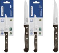 Tramontina Cuchillo para Frutas y Verduras de Acero Inoxidable y Mango de Madera Tratada Polywood 9 cm (Paquete de 2)