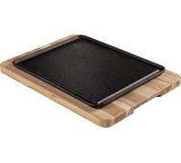 Tramontina Fuente Bandeja de Hierro Fundido con Tabla en Madera Tropical Churrasco Essencial 35 x 25 cm